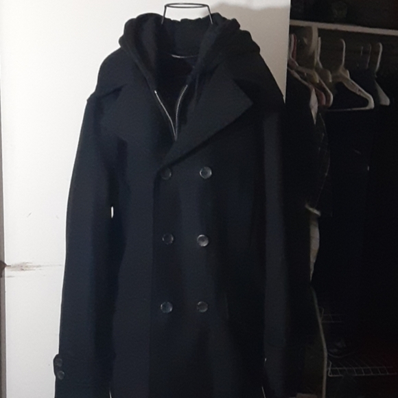 Jeans By Buffalo Black Pea Coat Jacket 